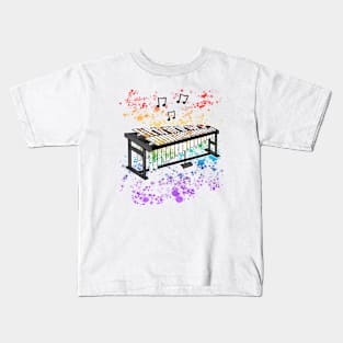 Vibraphone Rainbow Colours Vibraphonist Percussion Musician Kids T-Shirt